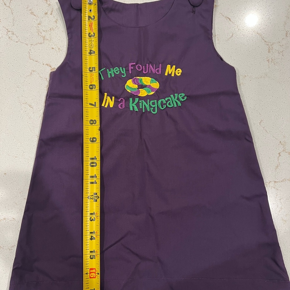 NOLA Smocked Mardi Gras Dress Size 12M - Picture 4 of 6